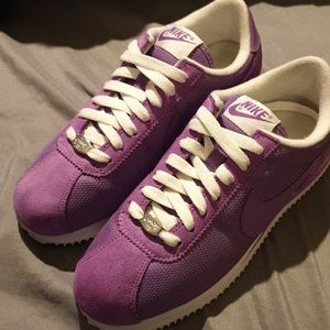 Womens Purple classic Nike Cortez (suede & nylon)